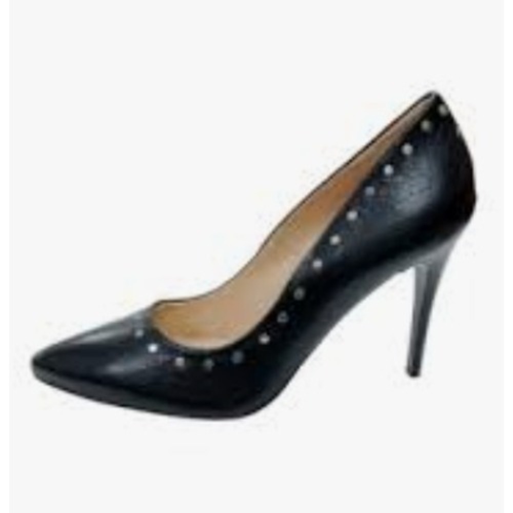 Banana Republic Black Leather Studded Madison Pointed Toe Stiletto Pumps 9